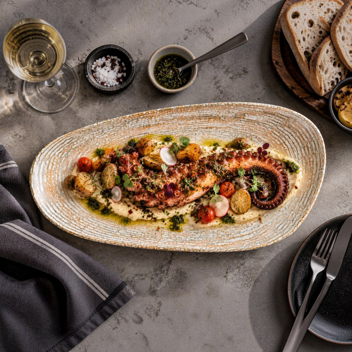 Plato rectangular patera vago 36 cm