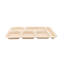 Cargar imagen en el visor de la galería, CHAROLA RECT 6 DIV MELAMINA BEIGE
