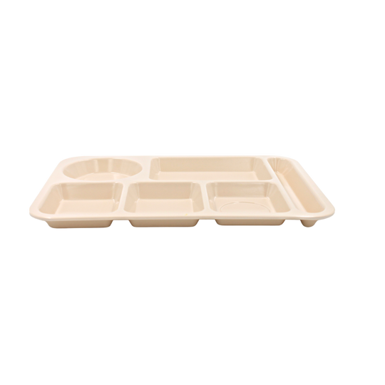 CHAROLA RECT 6 DIV MELAMINA BEIGE