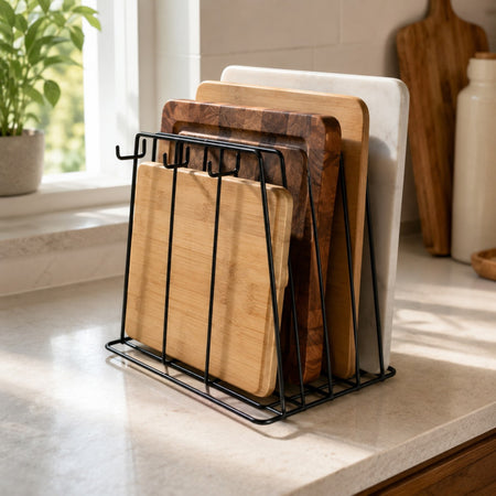 RACK PORTA TABLAS NEGRO