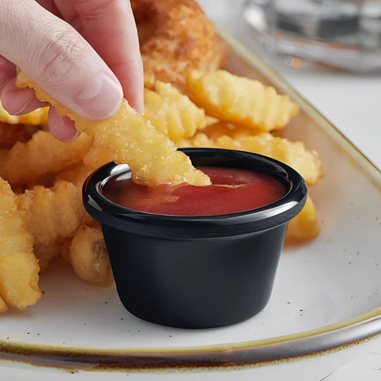 RAMEKIN MELAMINA 1.5 OZ NEGRO (ALTO)