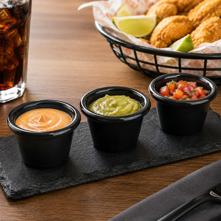 RAMEKIN MELAMINA 1.5 OZ NEGRO (ALTO)