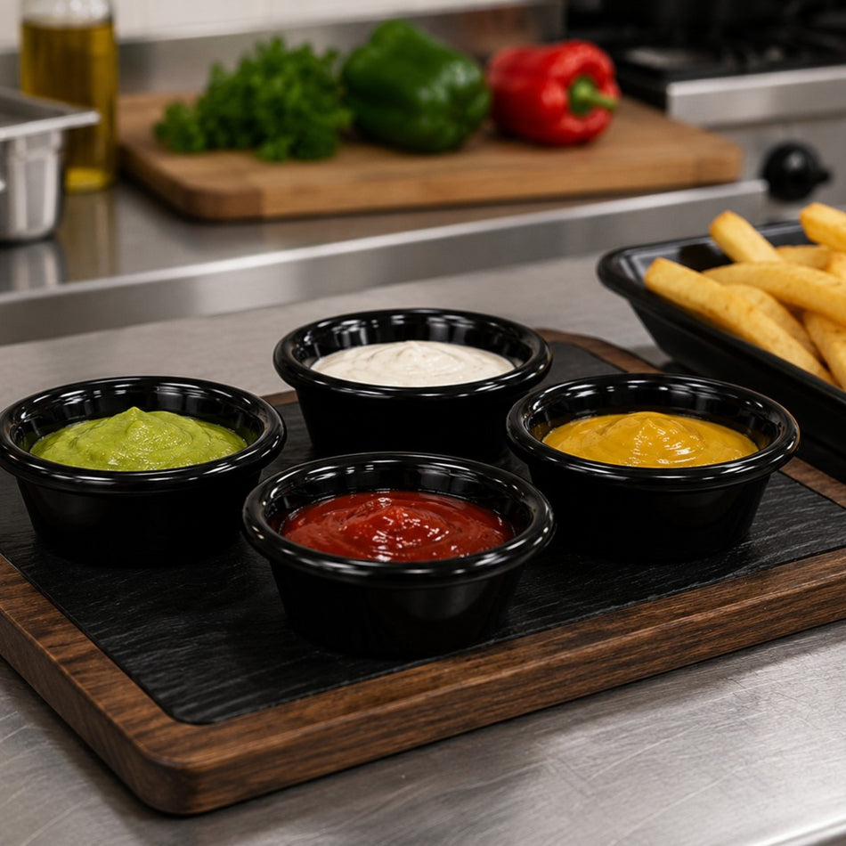 RAMEKIN MELAMINA 1.5 OZ NEGRO (ANCHO)