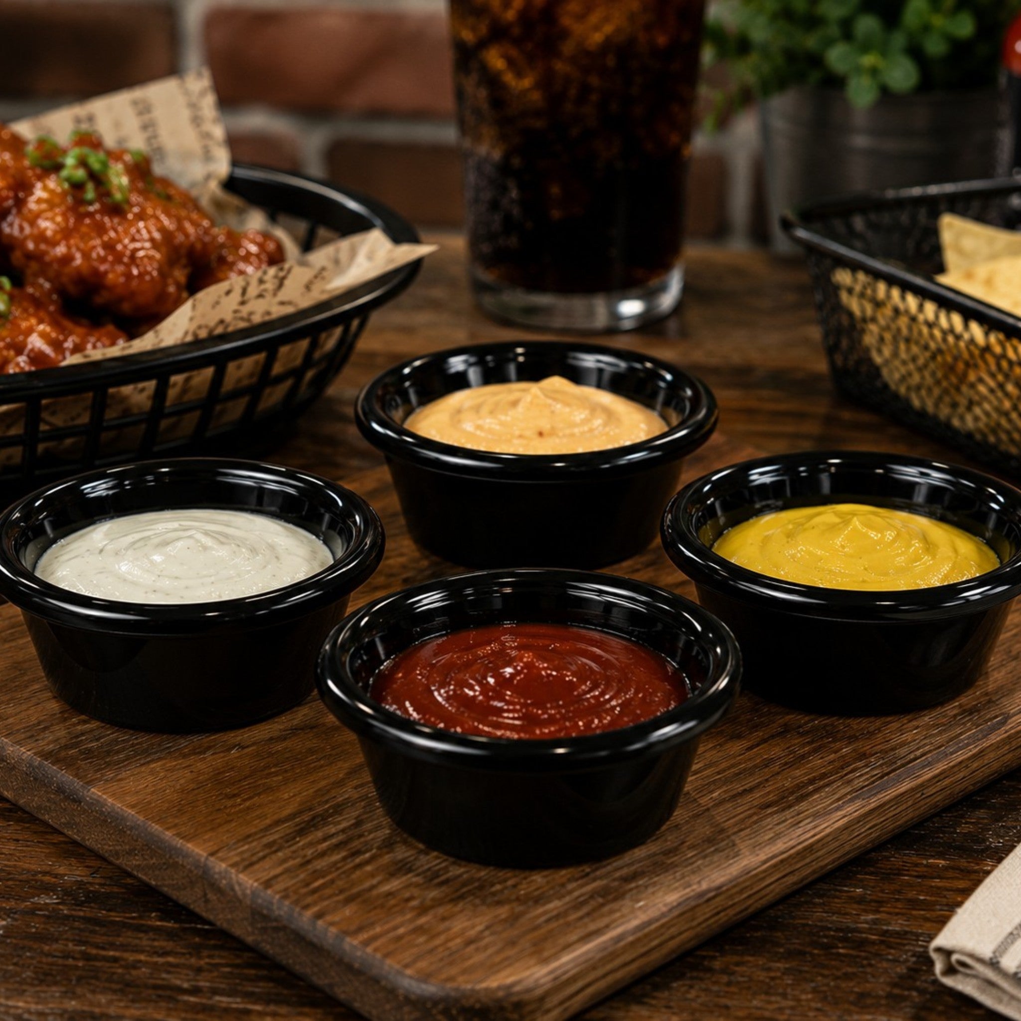 RAMEKIN MELAMINA 1.5 OZ NEGRO (ANCHO)