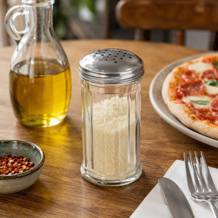 SALERO DE VIDRIO C/TAPA RED 12 OZ