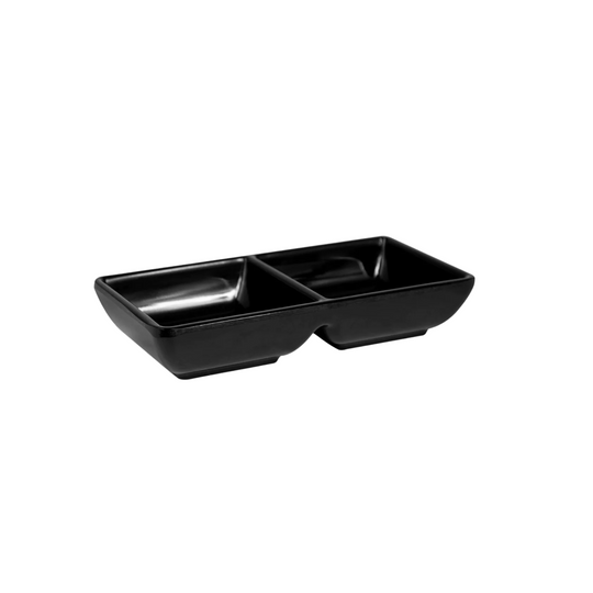 SALSERA 2 CAV 14x07 CM NEGRO