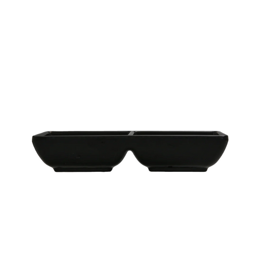 SALSERA 2 CAV 14x07 CM NEGRO MATE