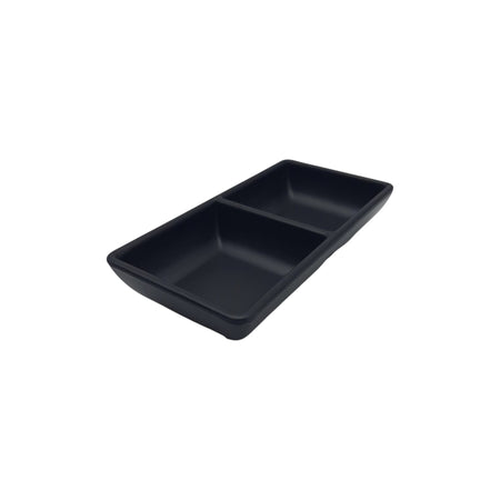 SALSERA 2 CAV 14x07 CM NEGRO MATE