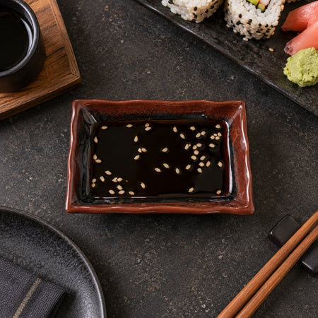 SALSERA RECTANGULAR TENMOKU 8 OZ