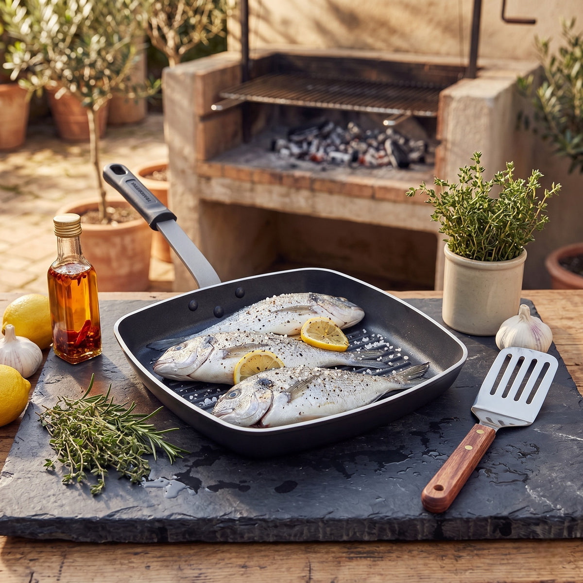SARTEN CUADRADO GRILL PROFES 28 CM