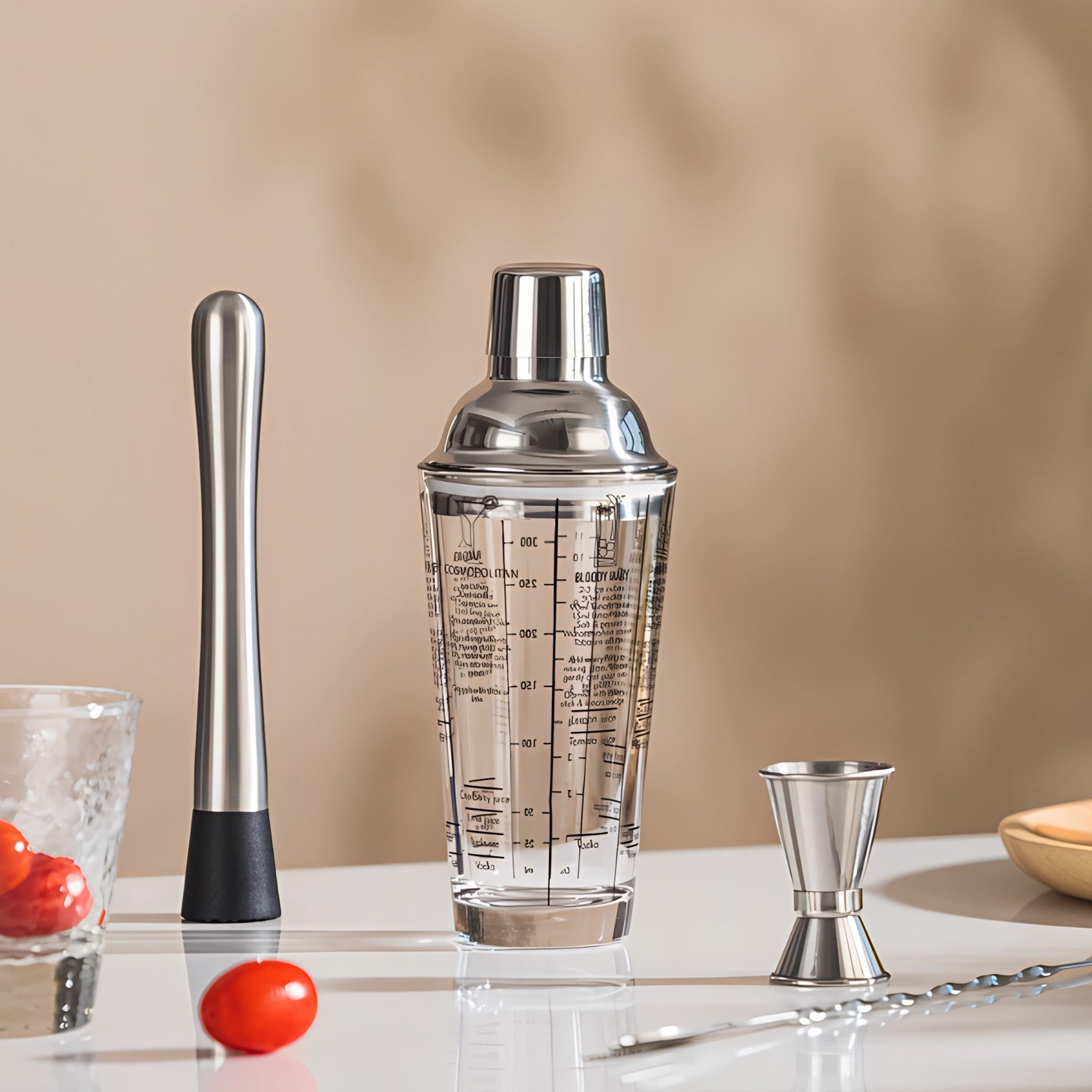 SHAKER C/VASO DE VIDRIO