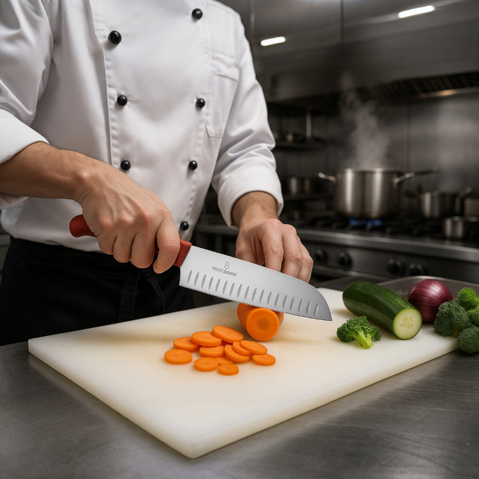 SWISS CUCHILLO SANTOKU 17 CM ROJO