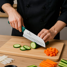 Cargar imagen en el visor de la galería, SWISS CUCHILLO SANTOKU 17 CM VERDE
