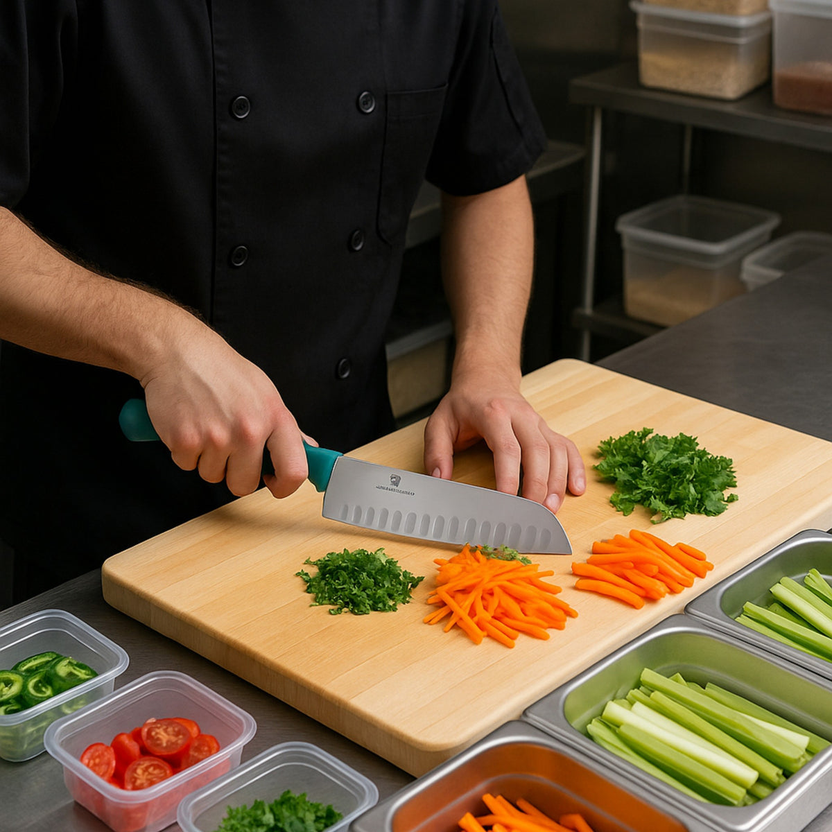 SWISS CUCHILLO SANTOKU 17 CM VERDE