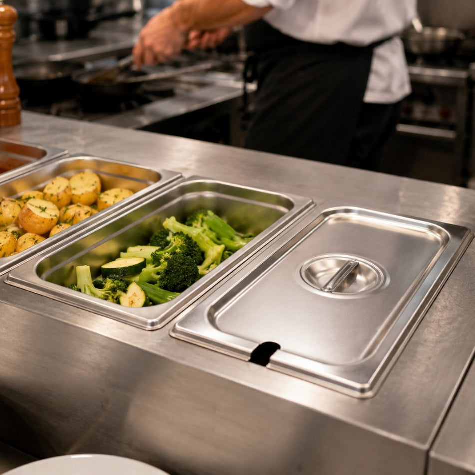 TAPA C/MUESCA 1/3 AC INOX