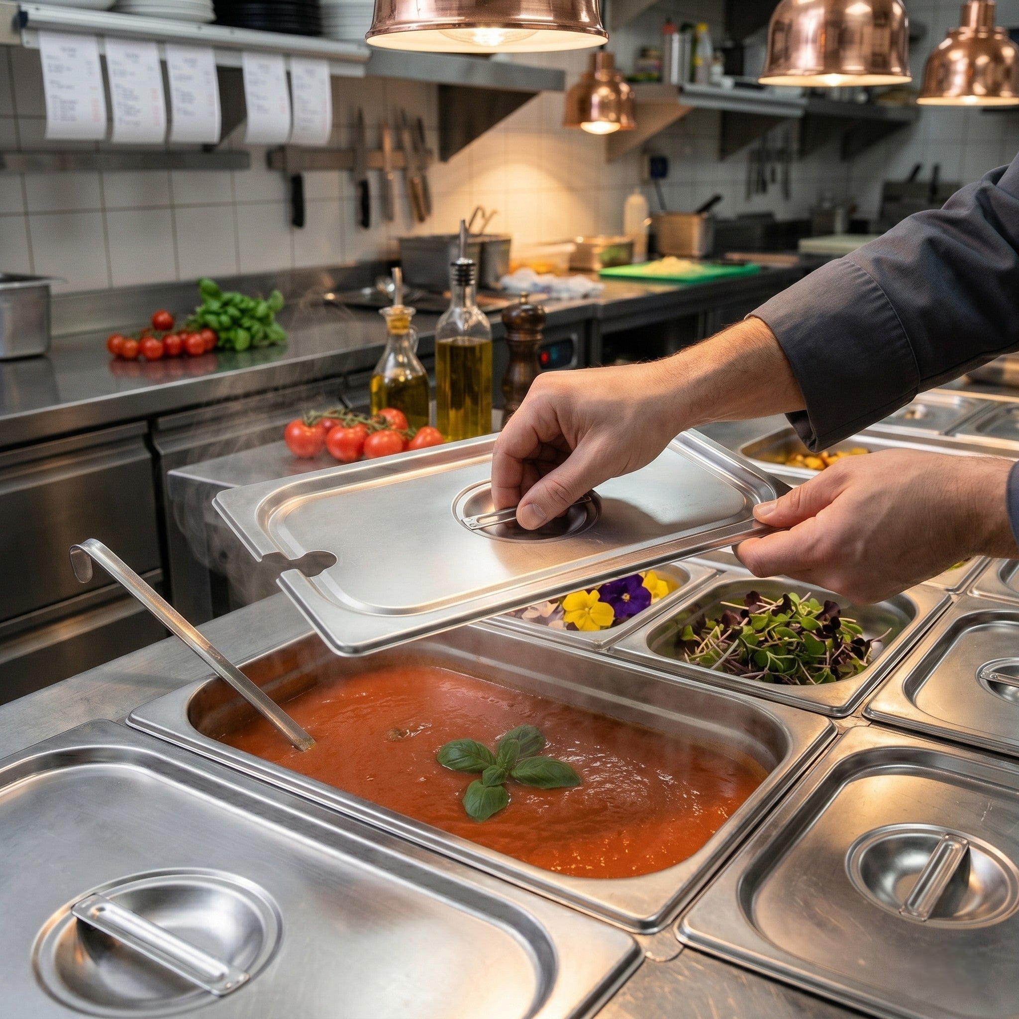 TAPA C/MUESCA 1/3 AC INOX