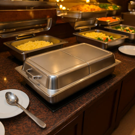 TAPA ENTERA TIPO DOMO AC INOX ABIERTA