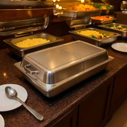 TAPA ENTERA TIPO DOMO AC INOX ABIERTA