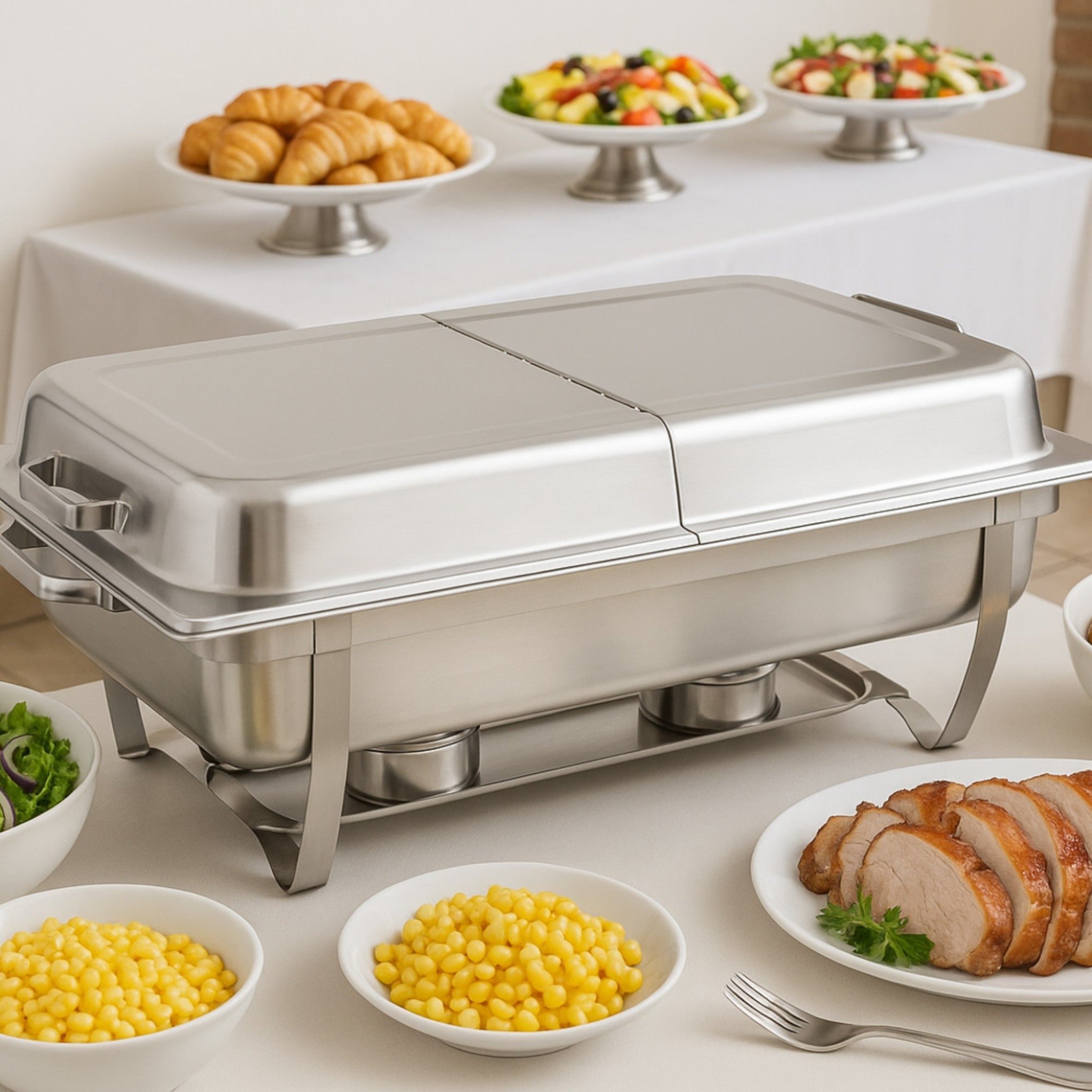 TAPA ENTERA TIPO DOMO AC INOX ABIERTA