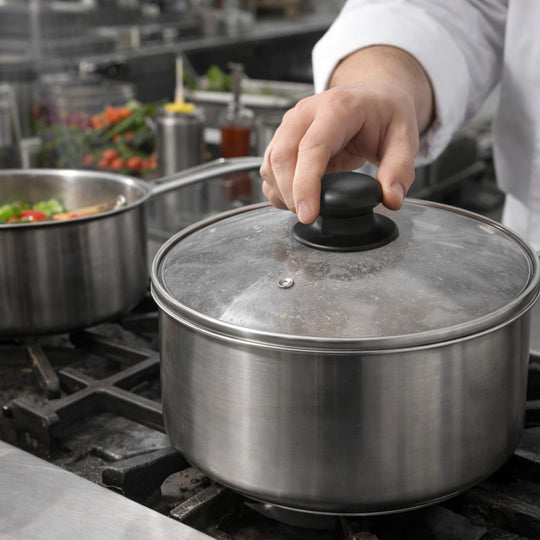 TAPA VIDRIO 22 CM ASA DE BAQUELITA