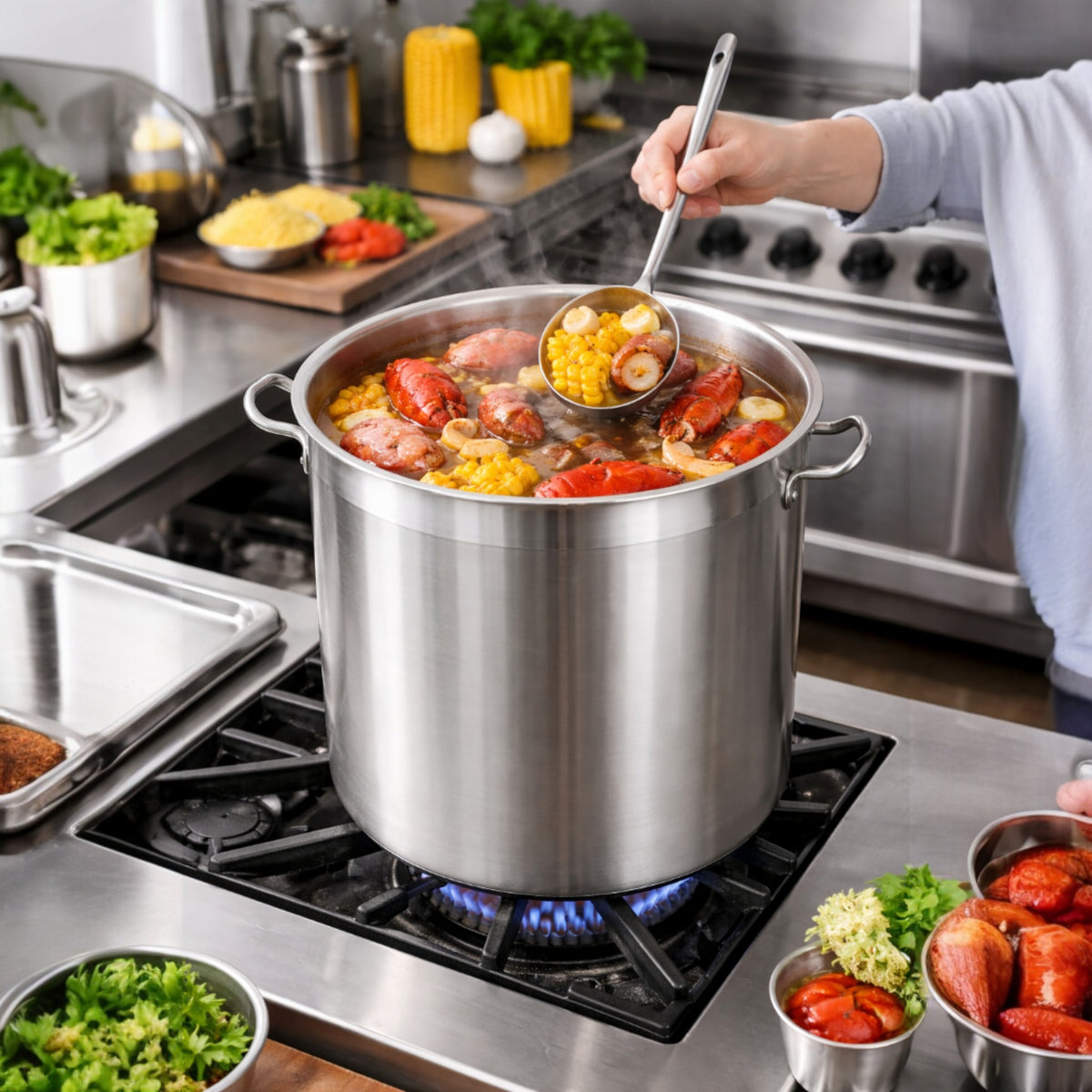 TAV OLLA DE AC INOX 17 LT C/TAPA