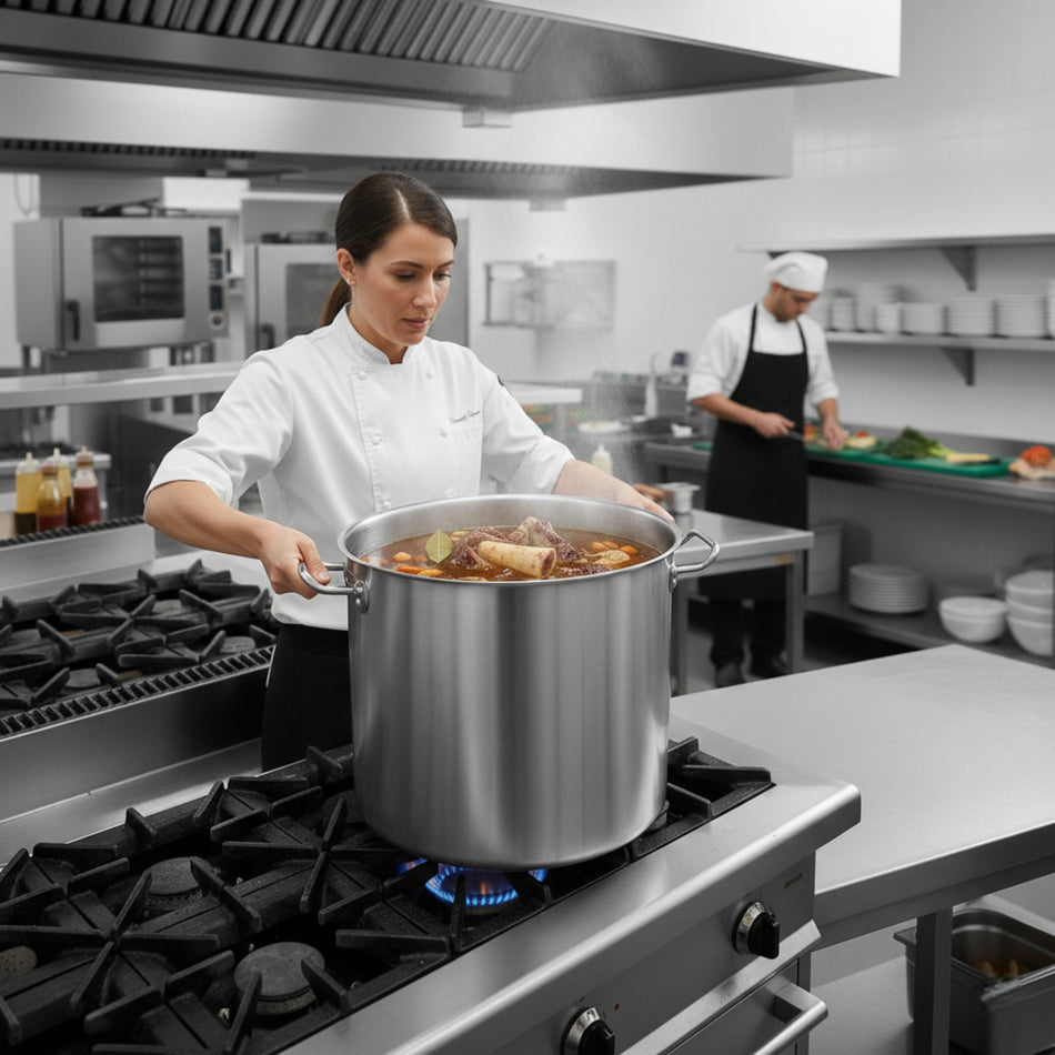TAV OLLA DE AC INOX 25 LT C/TAPA