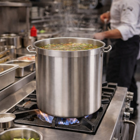 TAV OLLA DE AC INOX 25 LT C/TAPA