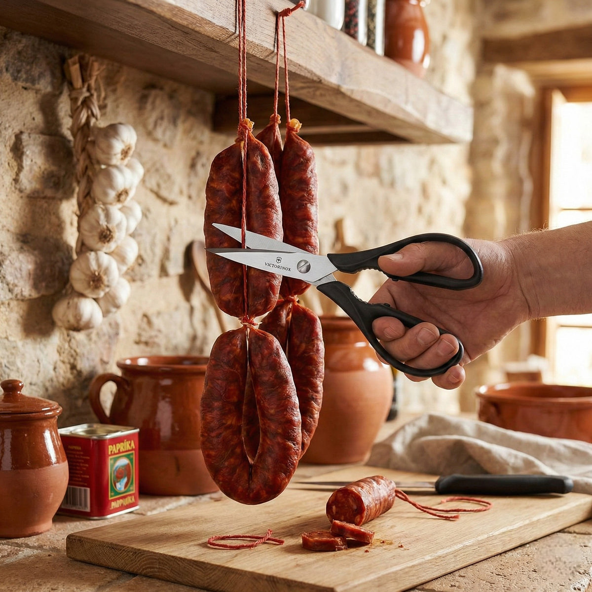TIJERAS DE COCINA 20 CM MGO NEGRO