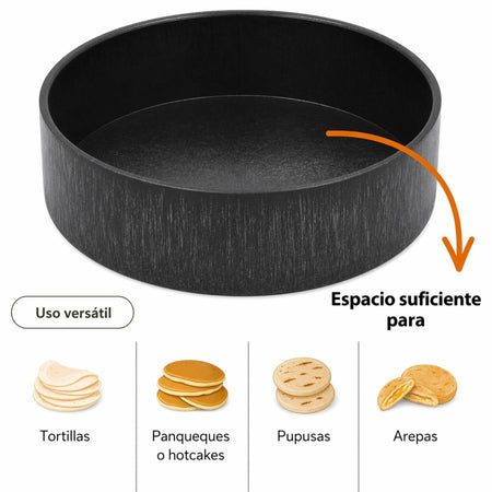 TORTILLERO TERMICO 21.5 CM NEGRO