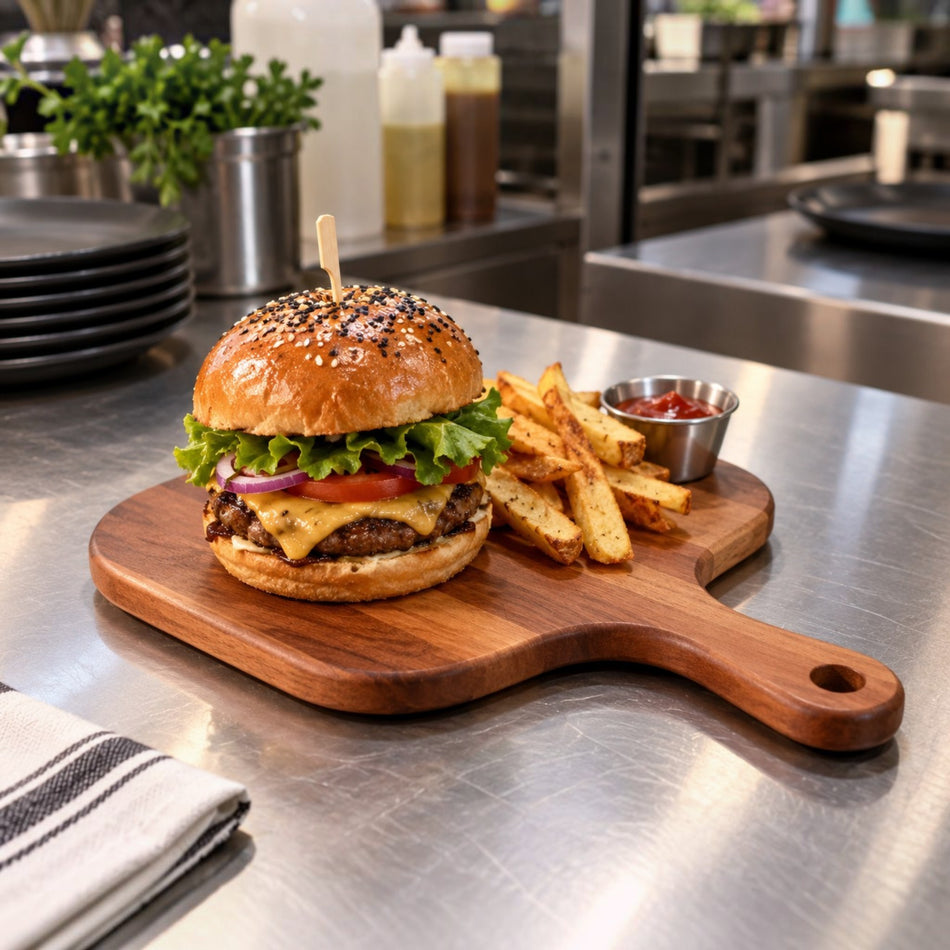 Tabla burger 34 x 23 x 1,5 caoba