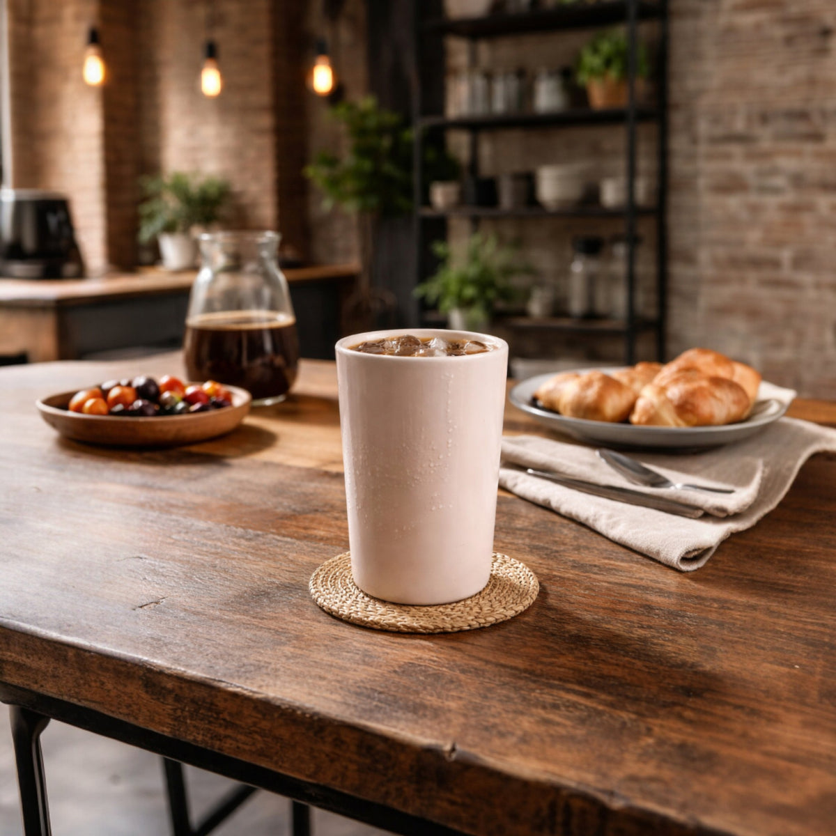 VASO 390 ML MELAMINA BEIGE