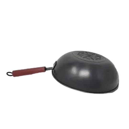 WOK CHINO ACERO AL CARBON 30 CM MGO MADERA