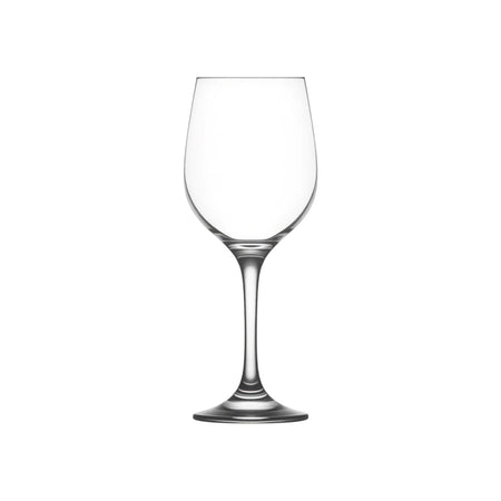 Copa de vino Fame 13 1/4 oz de vidrio transparente LAV sobre fondo blanco
