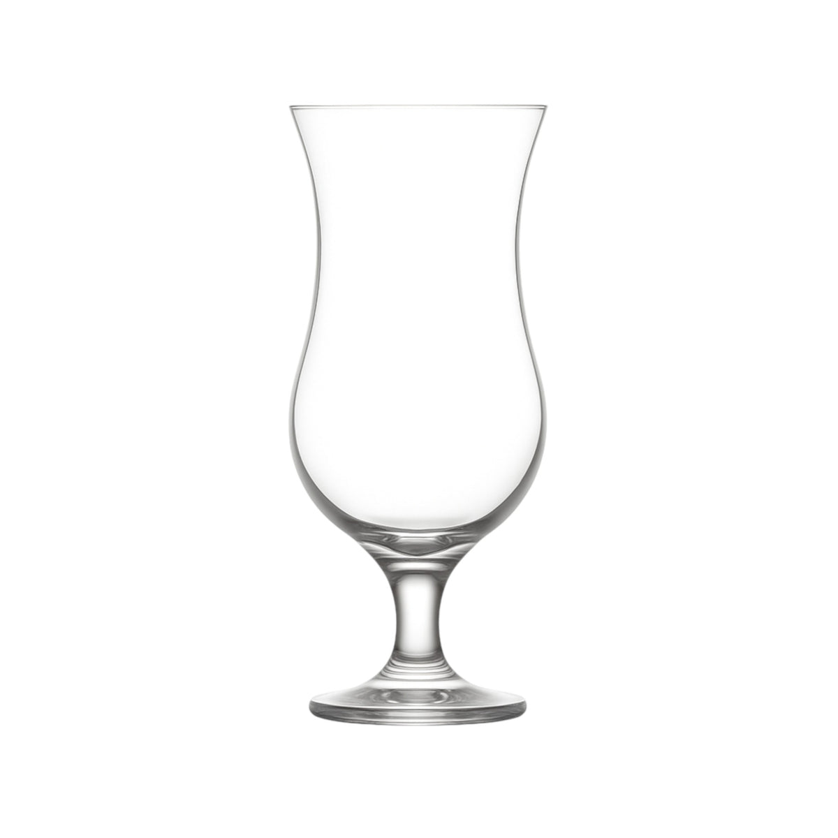 Copa huracán 15 1/2 oz de LAV, vidrio transparente con base corta sobre fondo blanco