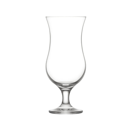 Copa huracán 15 1/2 oz de LAV, vidrio transparente con base corta sobre fondo blanco
