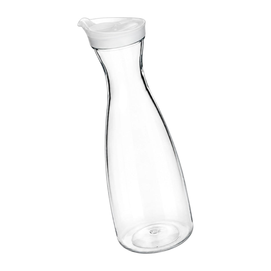 Decantador transparente de policarbonato Buffetware de 1.5 litros con tapa.