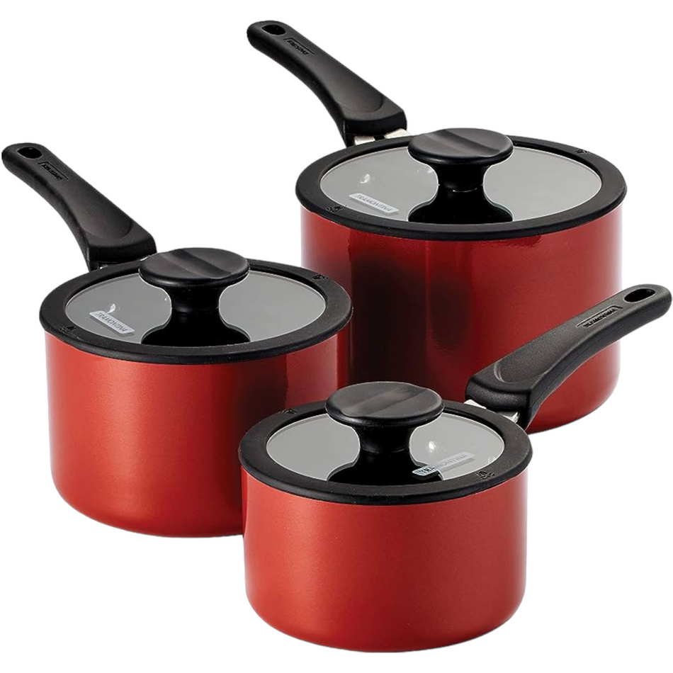 JUEGO DE 3 CAZOS CON TAPA 6 PZ TRAMONTINA