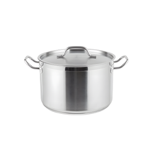 Cargar imagen en el visor de la galería, OLLA FONDO 12 QT C/TAPA AC INOX 18/8
