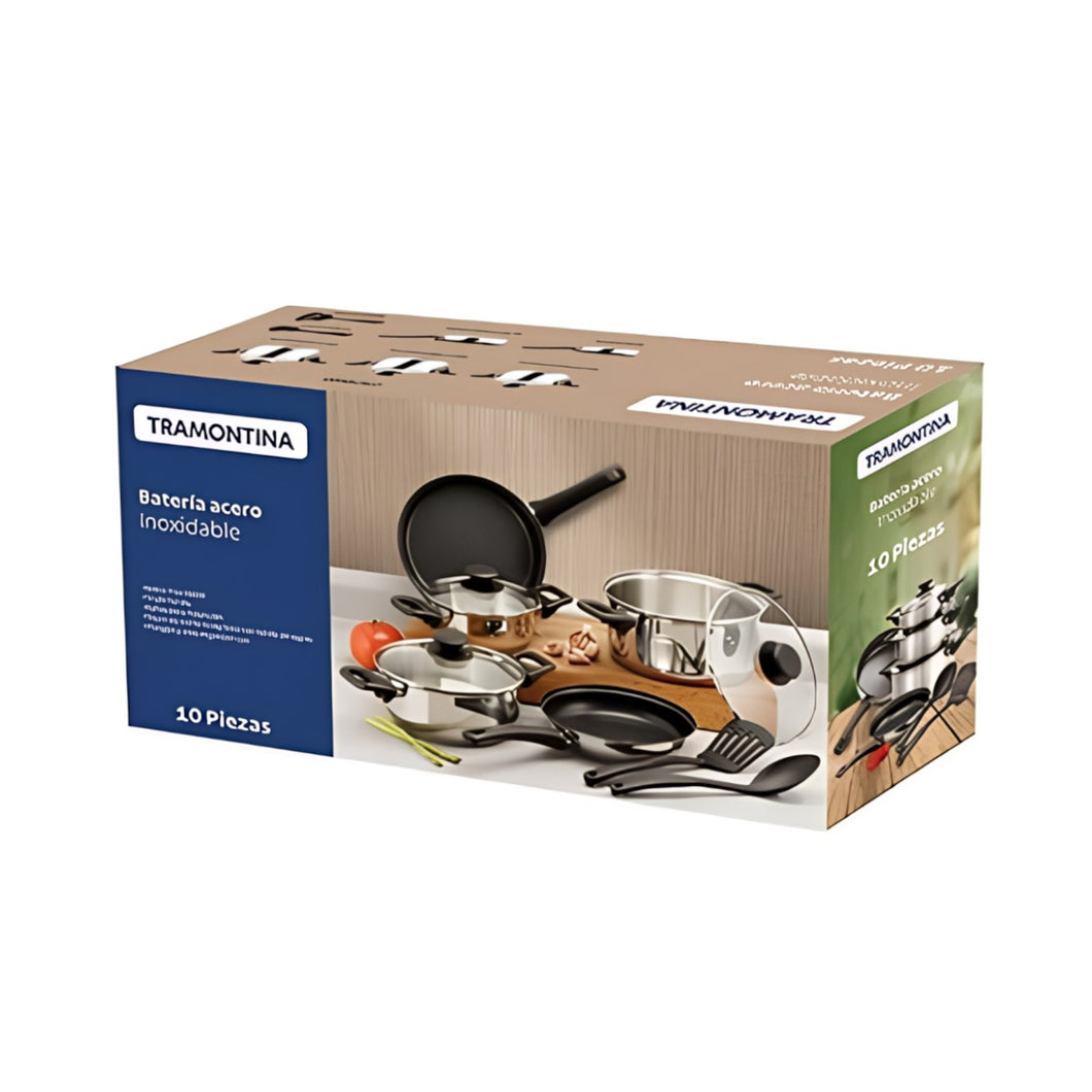 BATERIA COCINA DE ACERO INOX 10 PZ