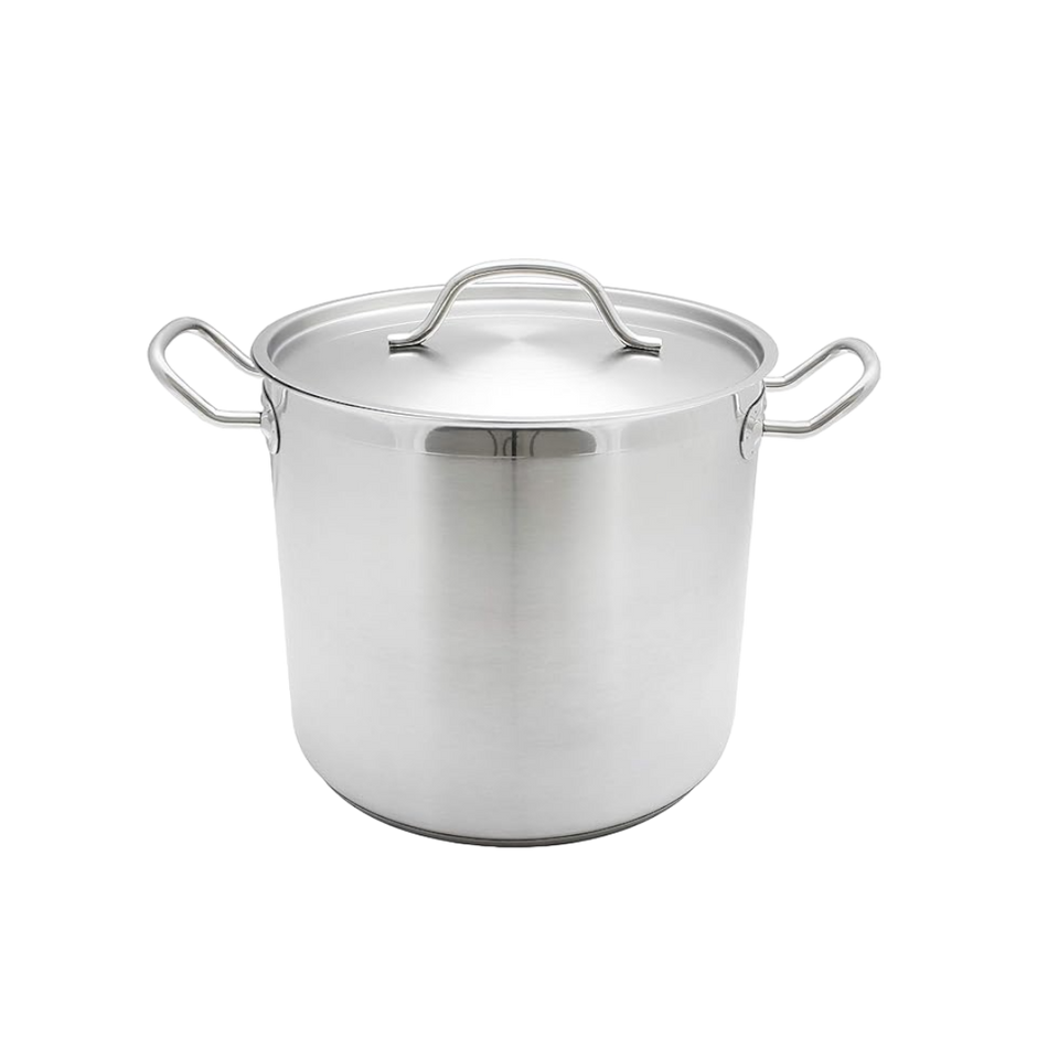 OLLA FONDO 32 QT C/TAPA AC INOX 18/8