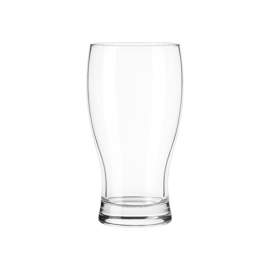 Vaso cervecero Belek 500 ml de LAV, vidrio transparente sobre fondo blanco