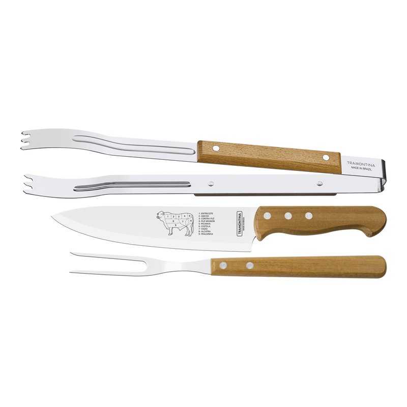 JUEGO PARA ASADO 3 PZ CHURRASCO
