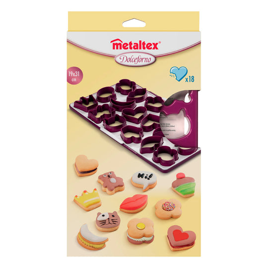 PLANTILLA C/18 PZ P/CORTAR GALLETAS METALTEX